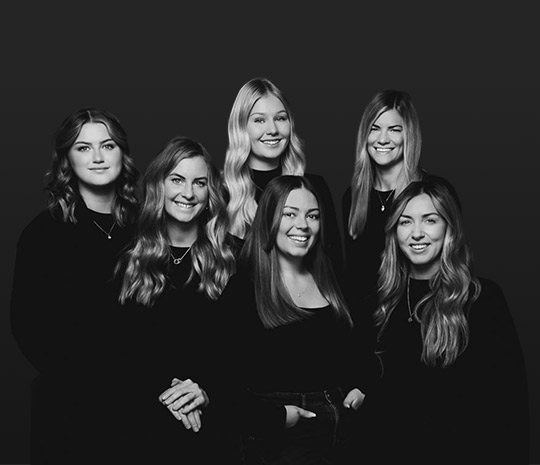 Gruppbild med frisörerna på HairDesign Lidköping